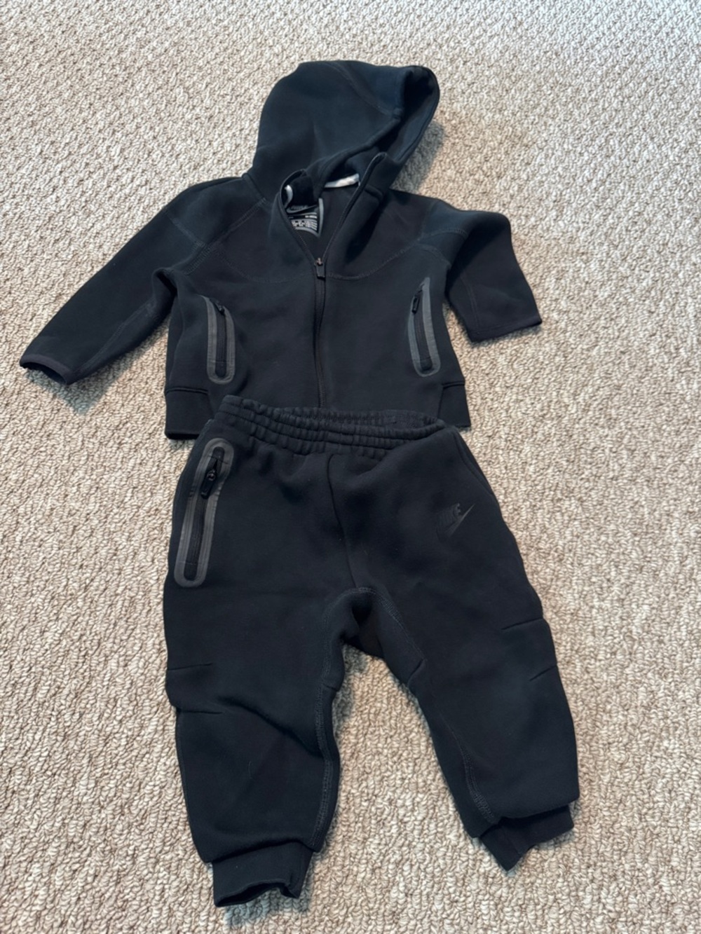 Nike Kids Black Hooded Zip Jacket and Joggers Matching Set